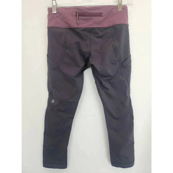 Lululemon Run Full Tilt Crop Leggings Black Size 6 - Picture 2 of 9